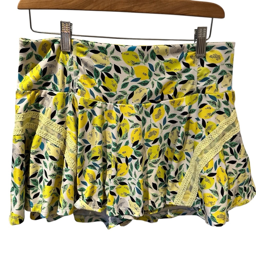 FP Movement by Free People Pleats‎ and Thank You Lemon Printed Skort Size Large